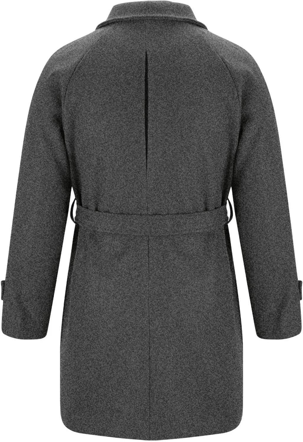 Dgoopd Mens Pea Coat with Belt Single Breasted Trench Coat Wool Blend Long Coat Stand Collar Overcoat Casual Dress Coat