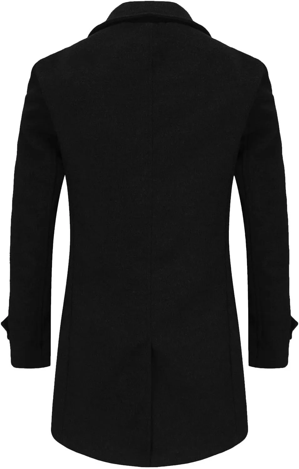 Dgoopd Mens Trench Coat Double Breasted Wool Blend Coat Notch Lapel Jacket Casual Pea Coats Winter Business Overcoat