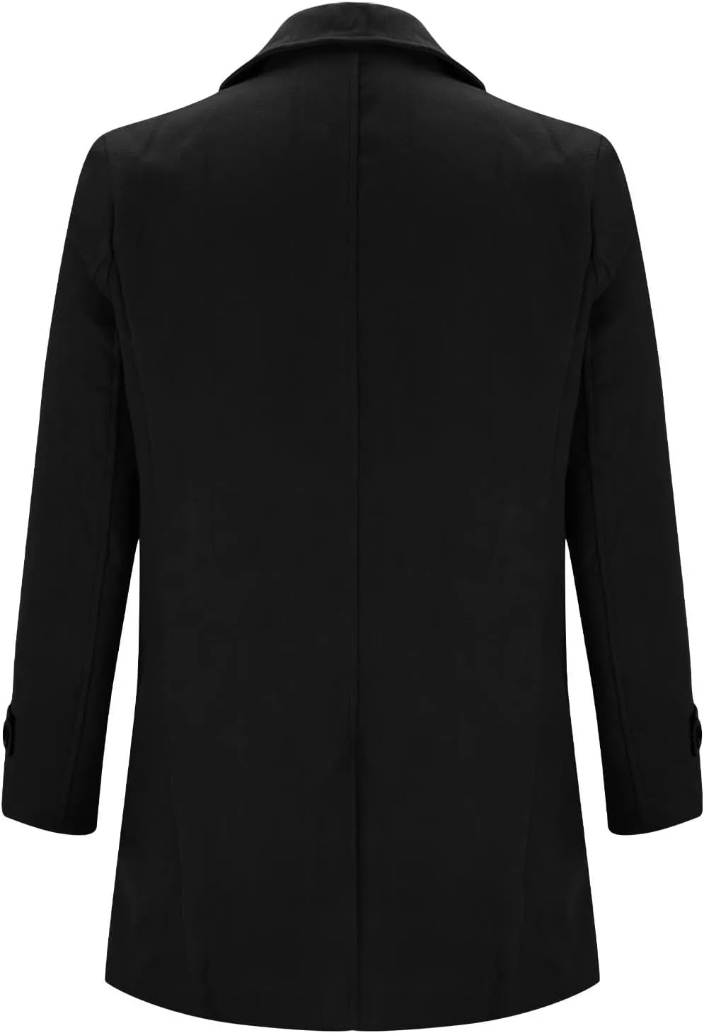 Dgoopd Mens Trench Coat Double Breasted Wool Blend Coat Notch Lapel Jacket Casual Pea Coats Winter Business Overcoat