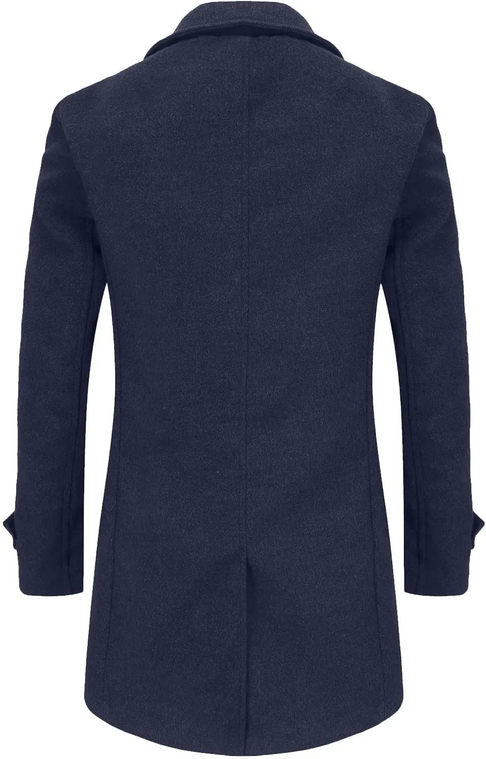 Dgoopd Mens Trench Coat Double Breasted Wool Blend Coat Notch Lapel Jacket Casual Pea Coats Winter Business Overcoat