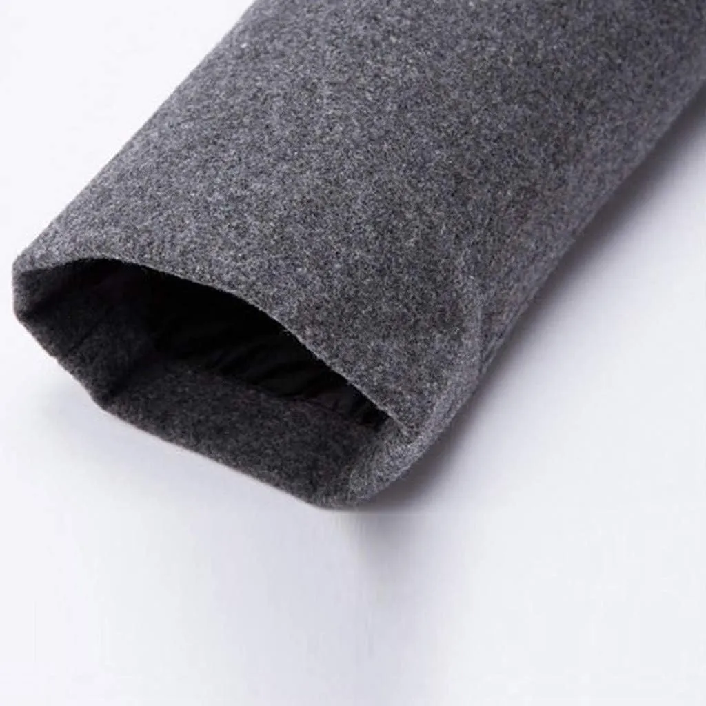 Dgoopd Mens Trench Coat Wool Blend Long Coat Vintage Pea Coat Stand Collar Jacket Button Down Jacket Casual Winter Coat