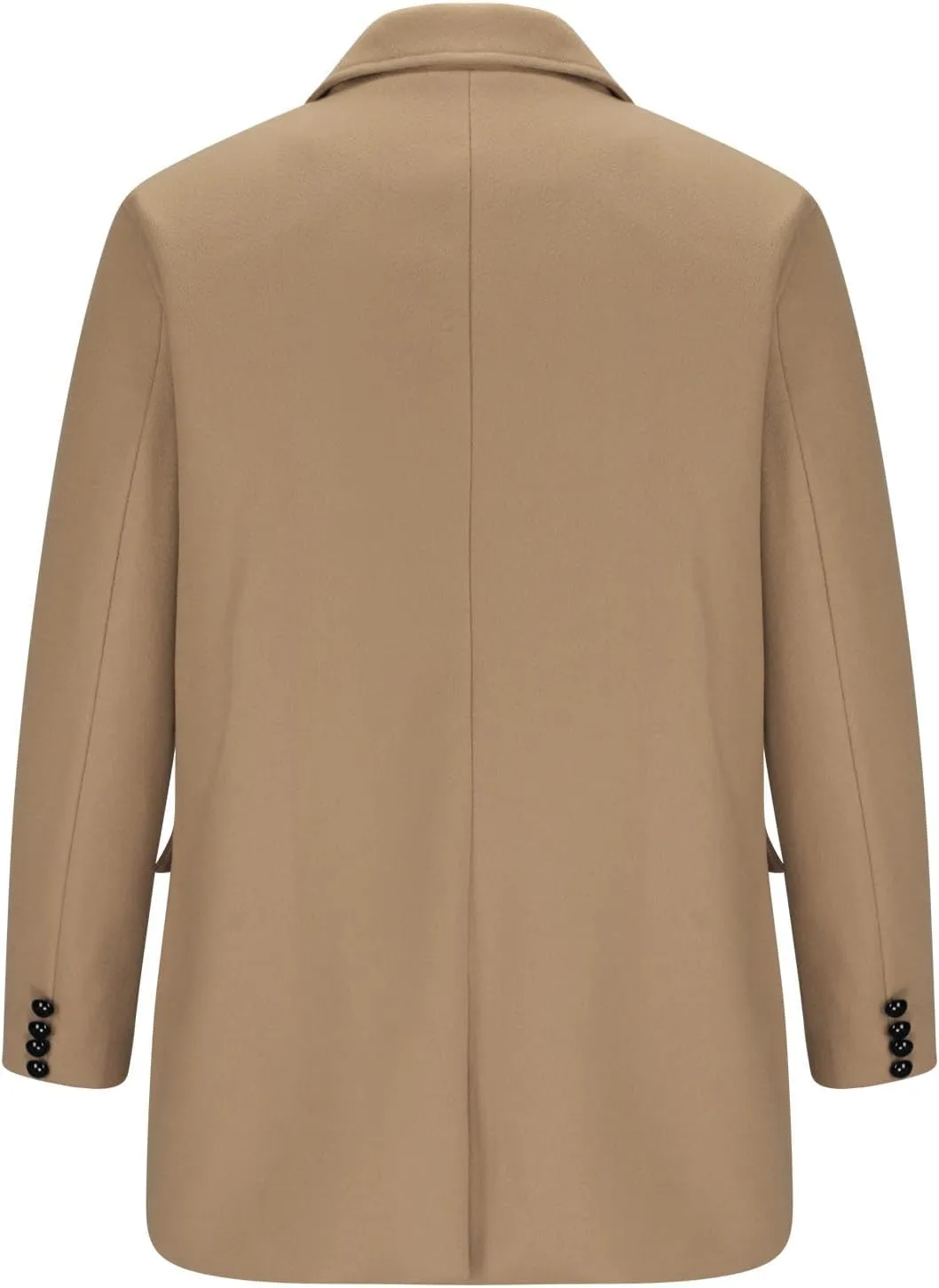 Dgoopd Men's Wool Blend Trench Coat Double Breasted Coat Notch Lapel Jacket Open Front Cardigan Mid Length Pea Coat