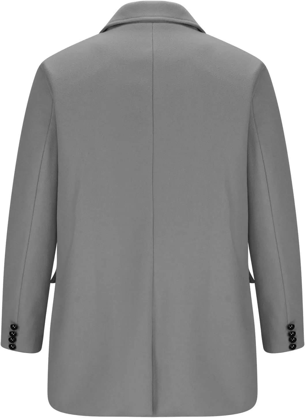 Dgoopd Men's Wool Blend Trench Coat Double Breasted Coat Notch Lapel Jacket Open Front Cardigan Mid Length Pea Coat