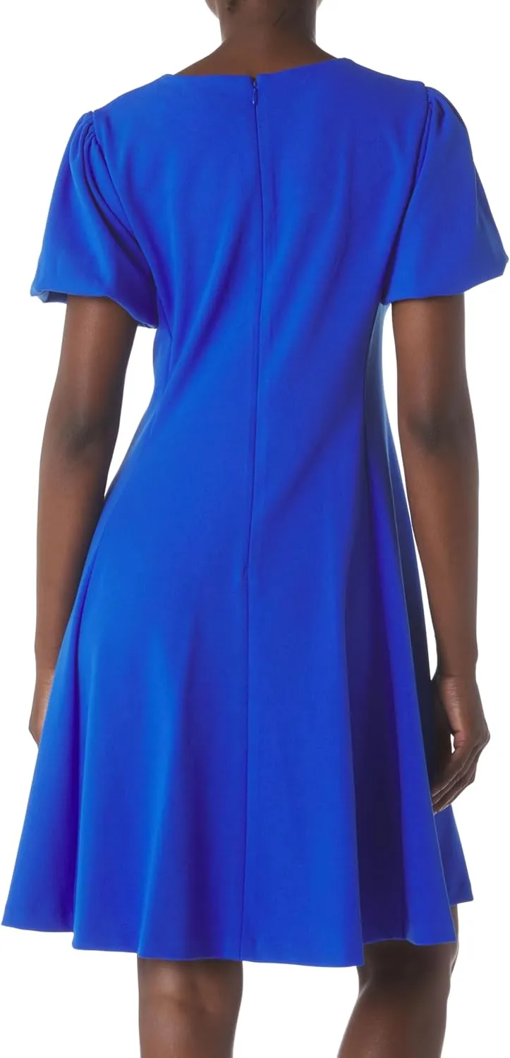 DKNY womens Open Sleeve Ruched Sheath Dress