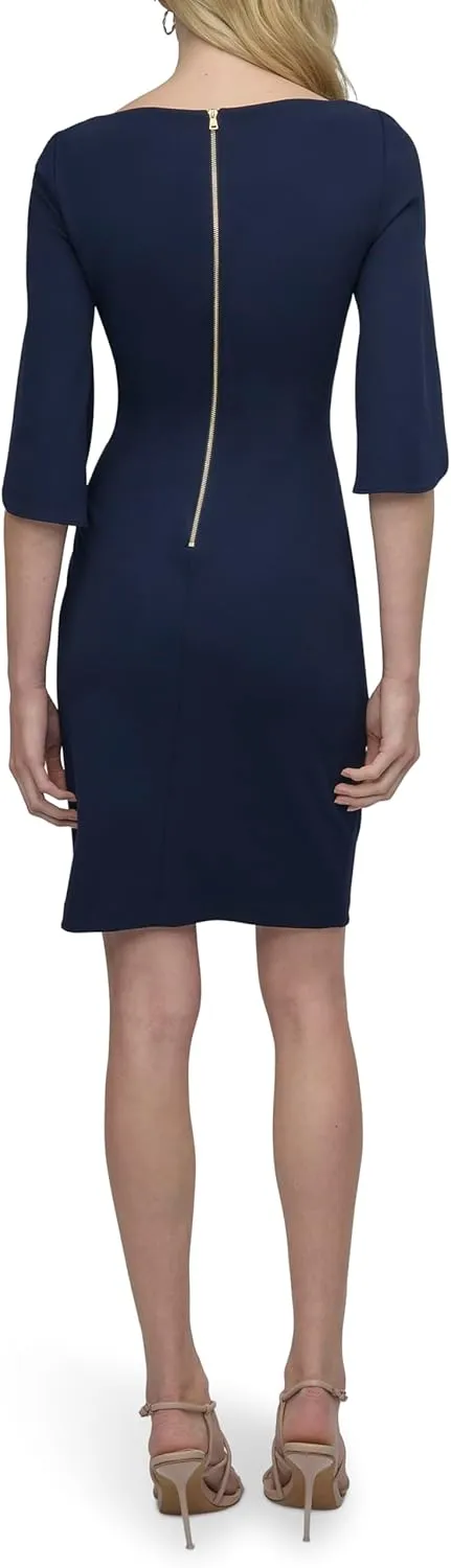 DKNY Women's Tulip Sleeve Mini Sheath Dress