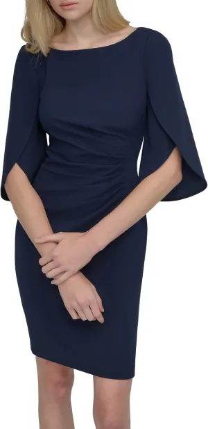 DKNY Women's Tulip Sleeve Mini Sheath Dress