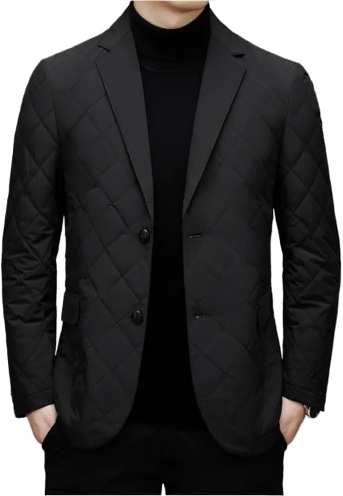 Down Jacket Men's Business Casual Suit White Duck Down Coats Diamond Mens Winter Jacket Suit Down Jacket