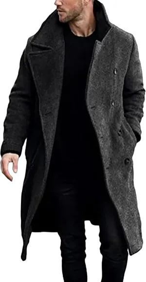 Duster Coat Print Lapel Button Down Long Sleeve Long Cardigan Windbreaker Loose Winter and Autumn Coat Jackets For