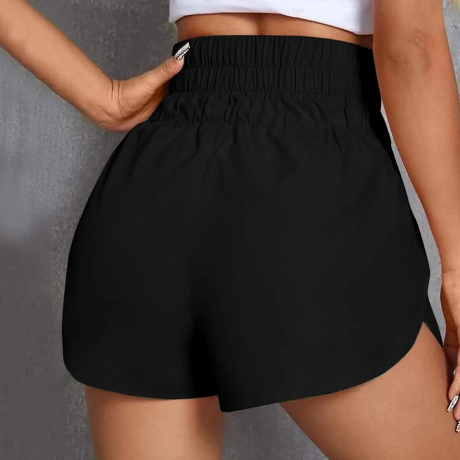 Elastic High Waisted Athletic Shorts for Women Girls Summer Running Sporty Quick Drying Plus Size Shorts Gym Workout Shorts