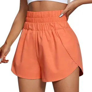 Elastic High Waisted Athletic Shorts for Women Girls Summer Running Sporty Quick Drying Plus Size Shorts Gym Workout Shorts