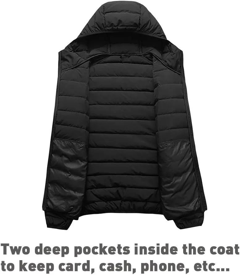 ELFJOY Down Jacket Women Down Coat Winter Black White Puffer Coat Lightweight Down Jacket