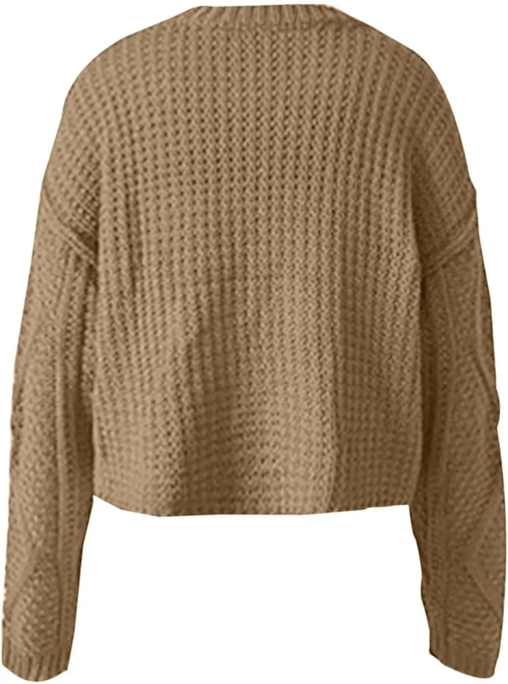 Fall Sweaters for Women 2024 Chunky Knit Crewneck Solid Color Long Sleeve Casual Loose Fit Soft Pullover Tops