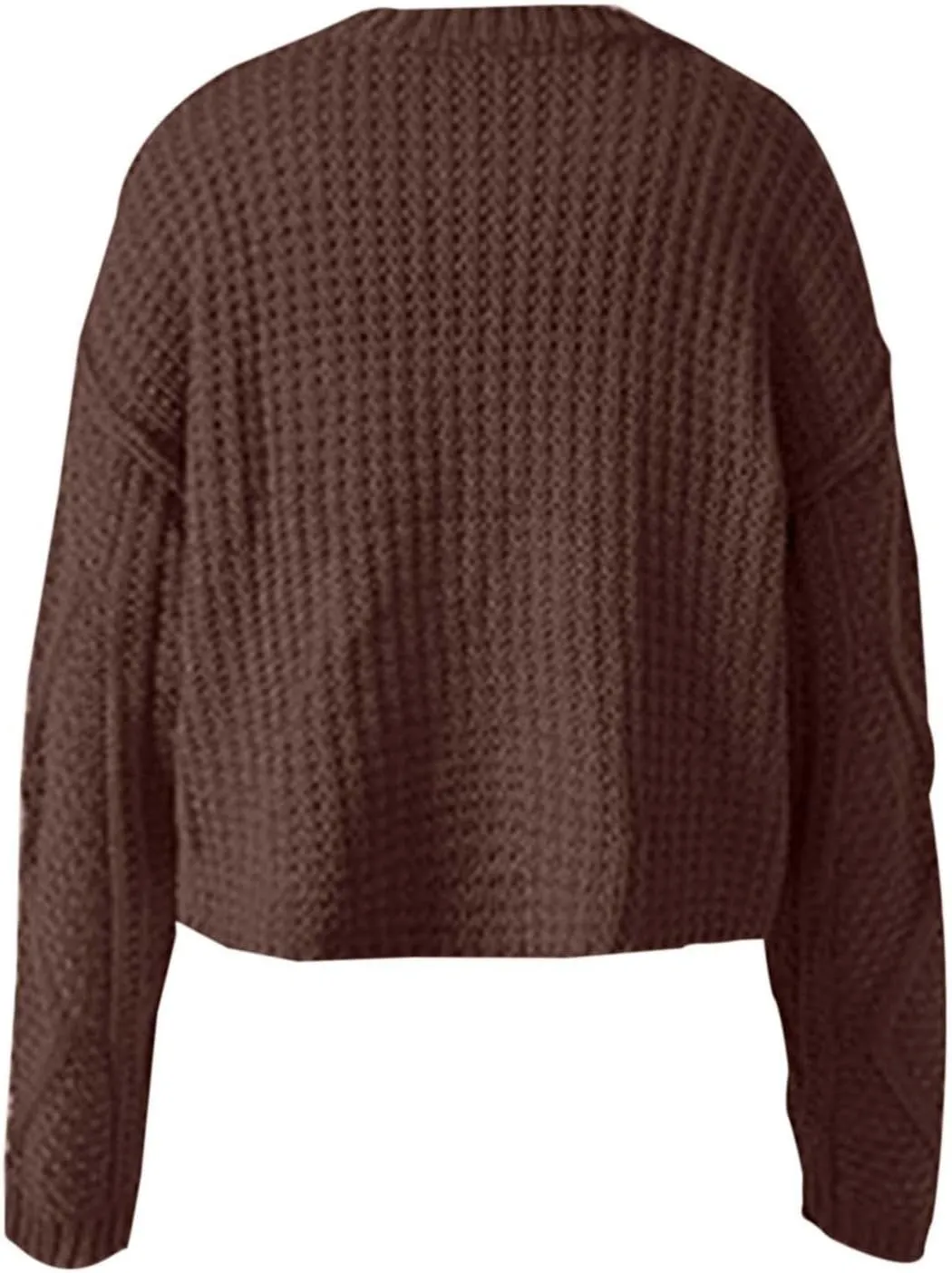Fall Sweaters for Women 2024 Chunky Knit Crewneck Solid Color Long Sleeve Casual Loose Fit Soft Pullover Tops