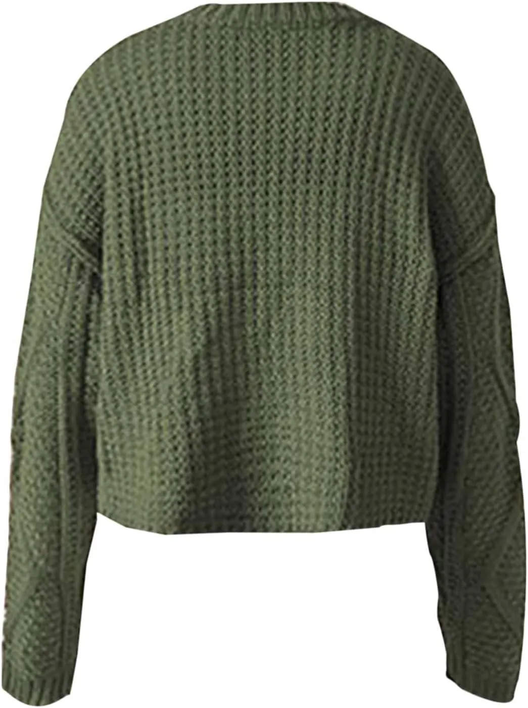 Fall Sweaters for Women 2024 Chunky Knit Crewneck Solid Color Long Sleeve Casual Loose Fit Soft Pullover Tops