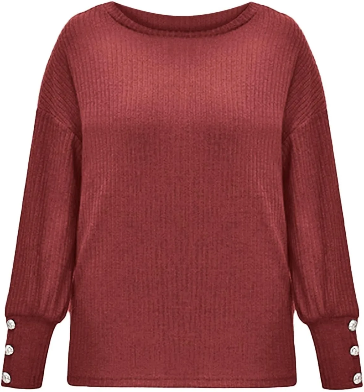 Fall Sweaters for Women Chunky Knit Solid Color Crewneck Long Sleeve Loose Fit Casual Soft Jumper Tops