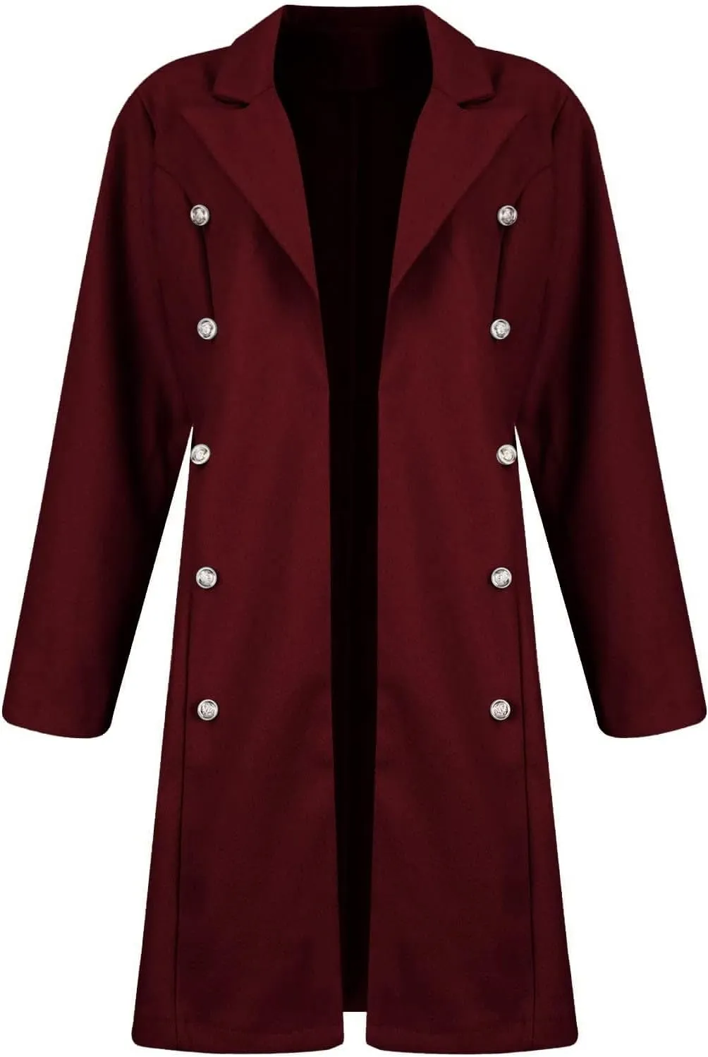 Fall Winter Coats for Women Long Wool Trench Coat Double Breasted Blazer Notch Lapel Jacket Business Casual Peacoat