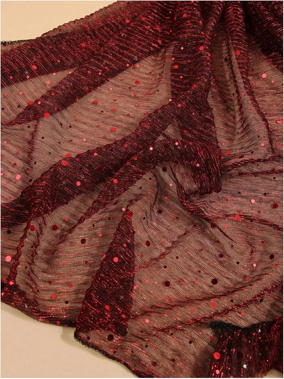 Floerns Women's Sequin Bandana Square Scarf Silk Scarves Mesh Shawl and Wrap for Evening Dresses