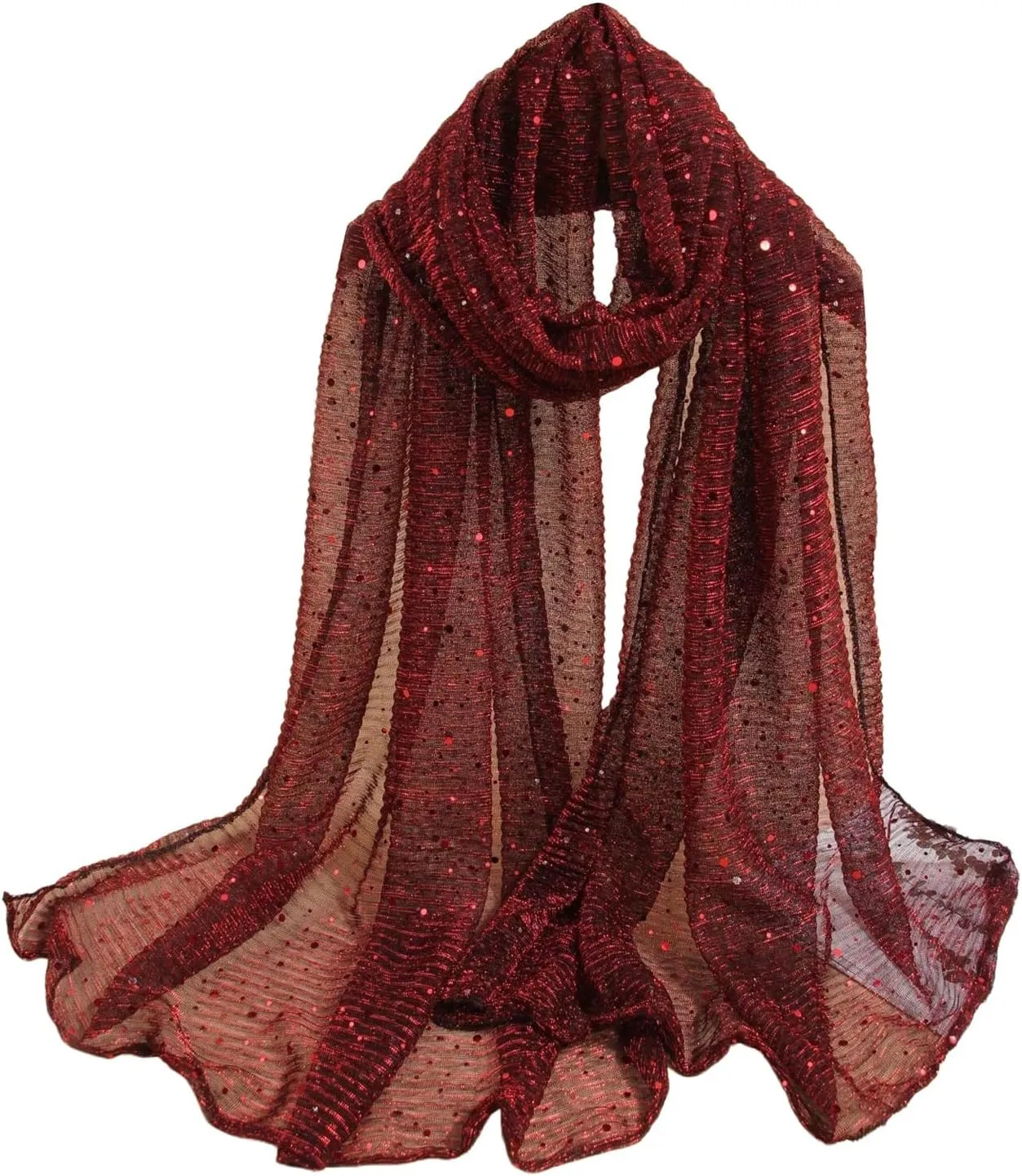 Floerns Women's Sequin Bandana Square Scarf Silk Scarves Mesh Shawl and Wrap for Evening Dresses