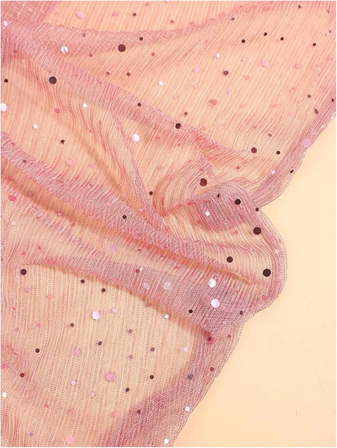 Floerns Women's Sequin Bandana Square Scarf Silk Scarves Mesh Shawl and Wrap for Evening Dresses