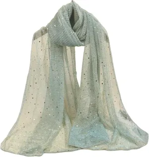 Floerns Women's Sequin Bandana Square Scarf Silk Scarves Mesh Shawl and Wrap for Evening Dresses