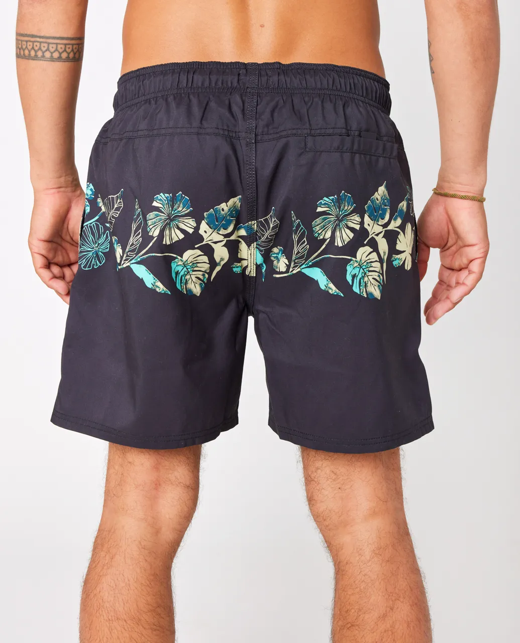 Framed Volley Shorts in Washed Black