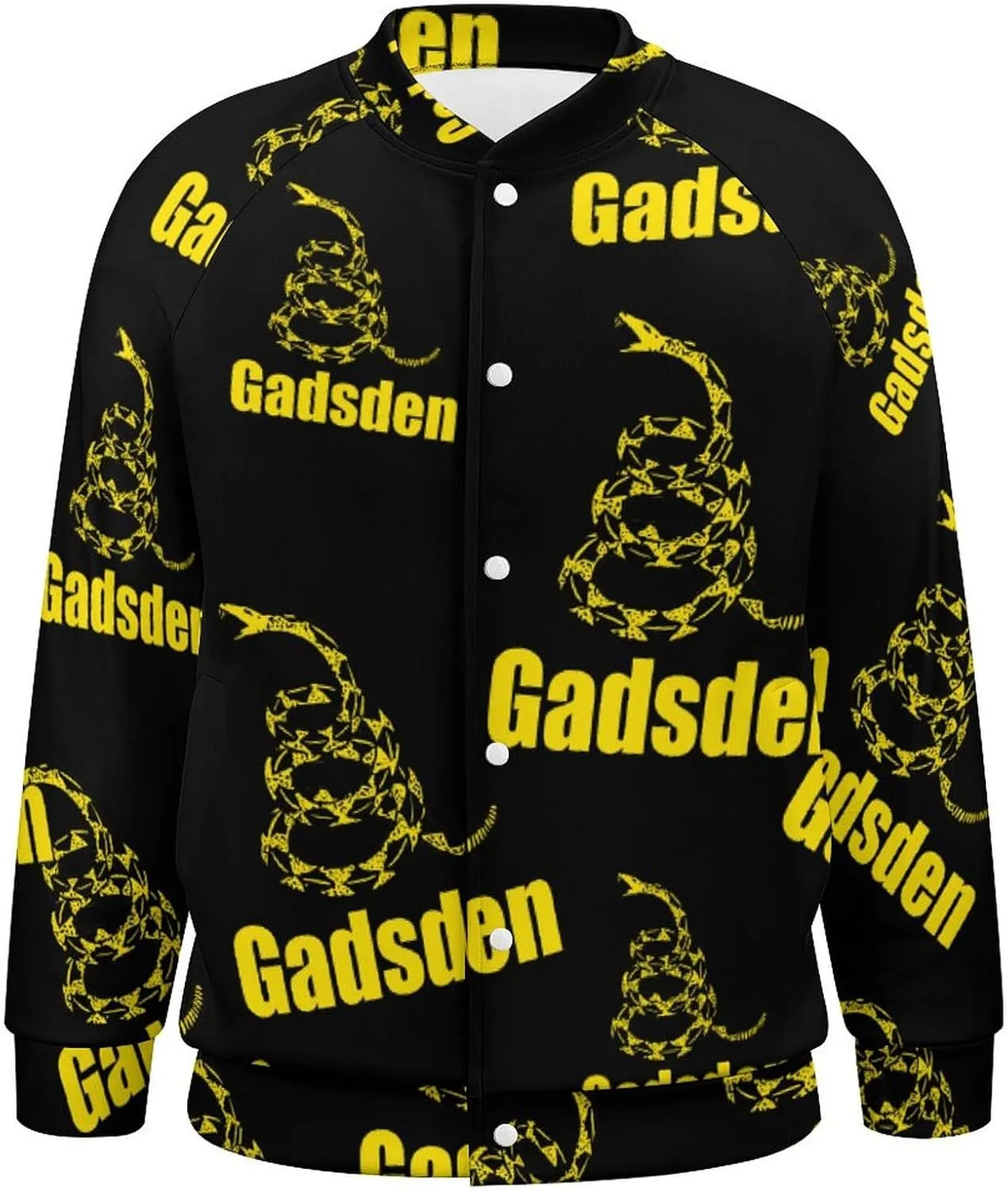Gadsden Flag U.S Lightweight Men's Baseball Jackets Relaxed Fit Varsity Bomber Jacket Windbreaker Coat