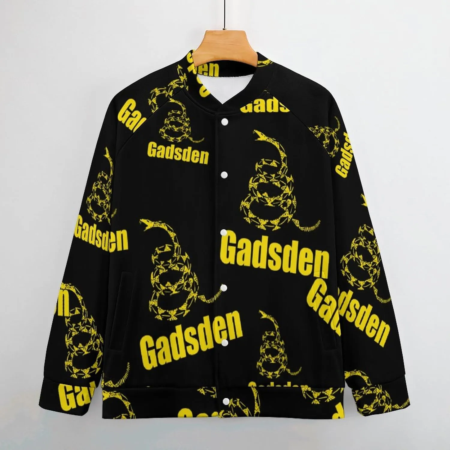 Gadsden Flag U.S Lightweight Men's Baseball Jackets Relaxed Fit Varsity Bomber Jacket Windbreaker Coat