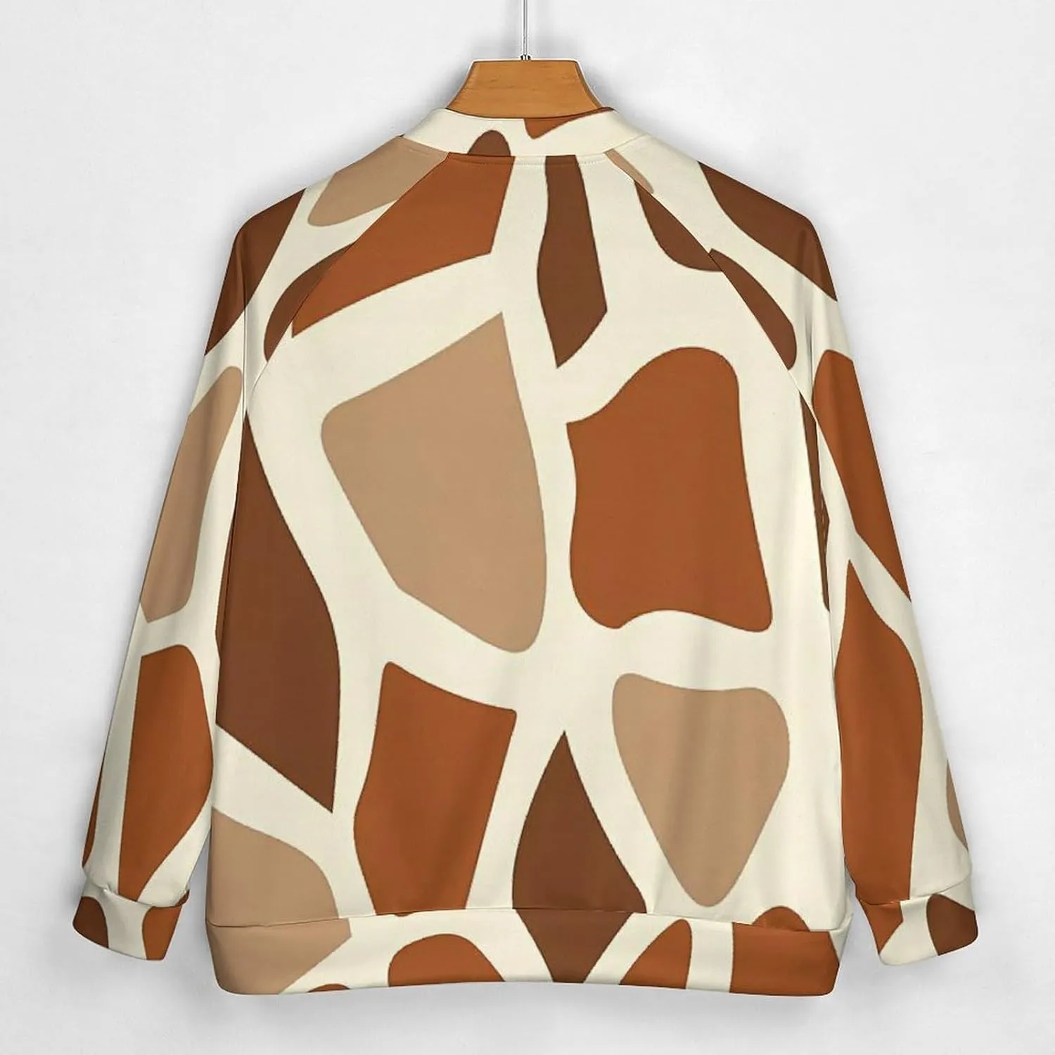 Giraffe Skin Pattern Lightweight Men's Baseball Jackets Relaxed Fit Varsity Bomber Jacket Windbreaker Coat