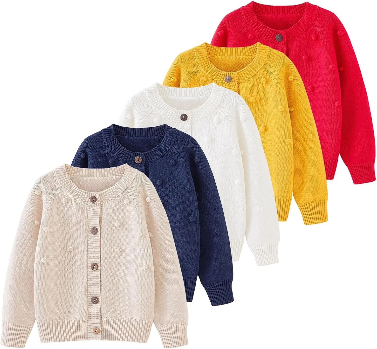 Girls Sweaters Cable Knit Long Sleeve Crewneck Chunky Crochet Cardigans Sweatshirt Jacket Toddler Baby Fall Outfits