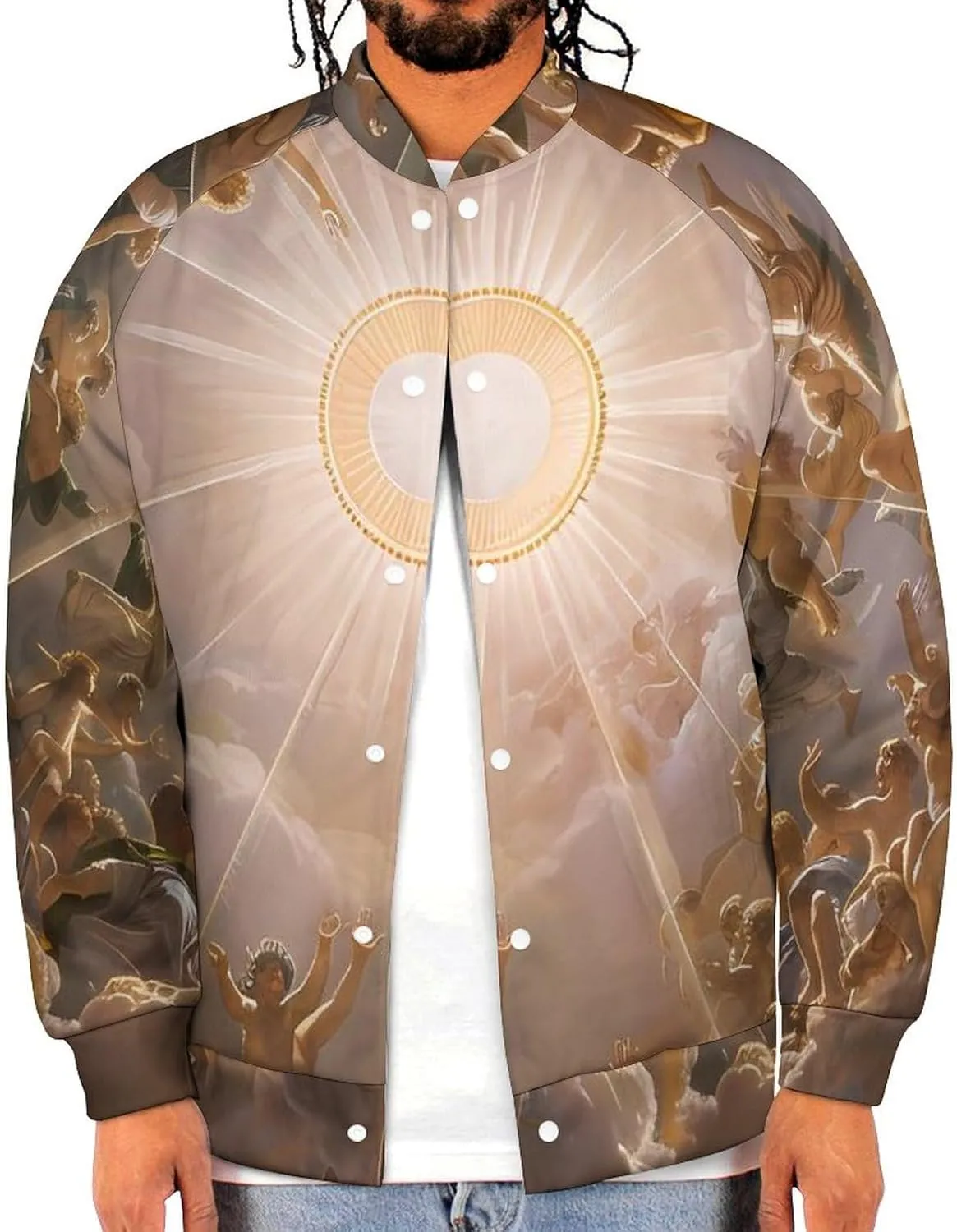 Gods Greek Mythology Lightweight Men's Baseball Jackets Relaxed Fit Varsity Bomber Jacket Windbreaker Coat