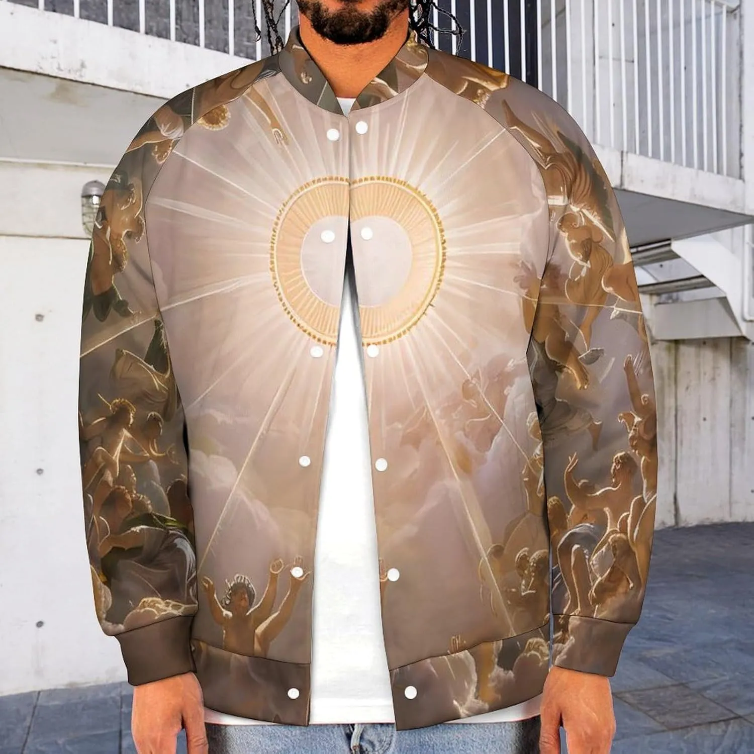 Gods Greek Mythology Lightweight Men's Baseball Jackets Relaxed Fit Varsity Bomber Jacket Windbreaker Coat