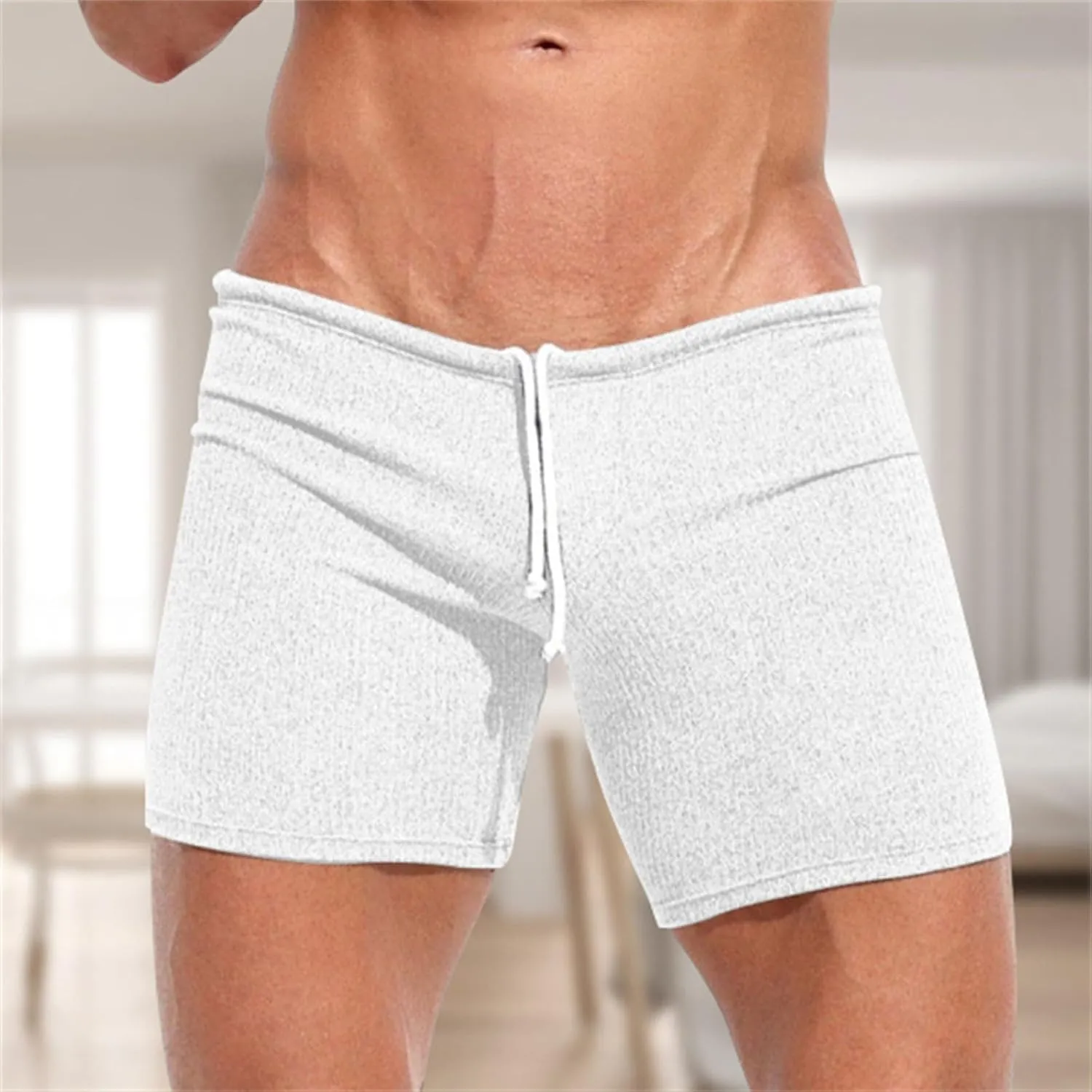 GOKKILRW Mens Shorts Summer Loungewear Gym Workout Boxer Shorts Bodybuilding Athletic Shorts Soft Comfy Breathable Beachwear