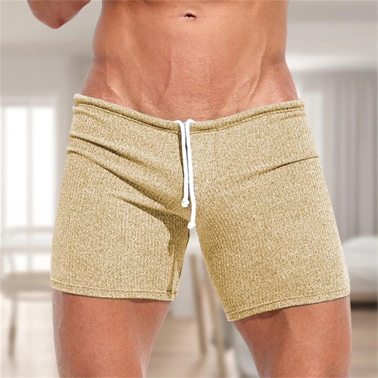 GOKKILRW Mens Shorts Summer Loungewear Gym Workout Boxer Shorts Bodybuilding Athletic Shorts Soft Comfy Breathable Beachwear