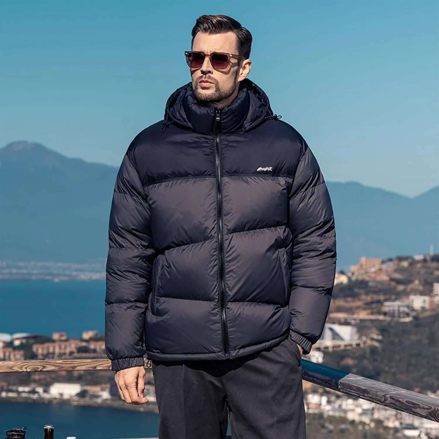 Goose Down Jacket, Warm and Soft Goose Down Jackets Men,Waterproof Windproof Unisex Down Jacket