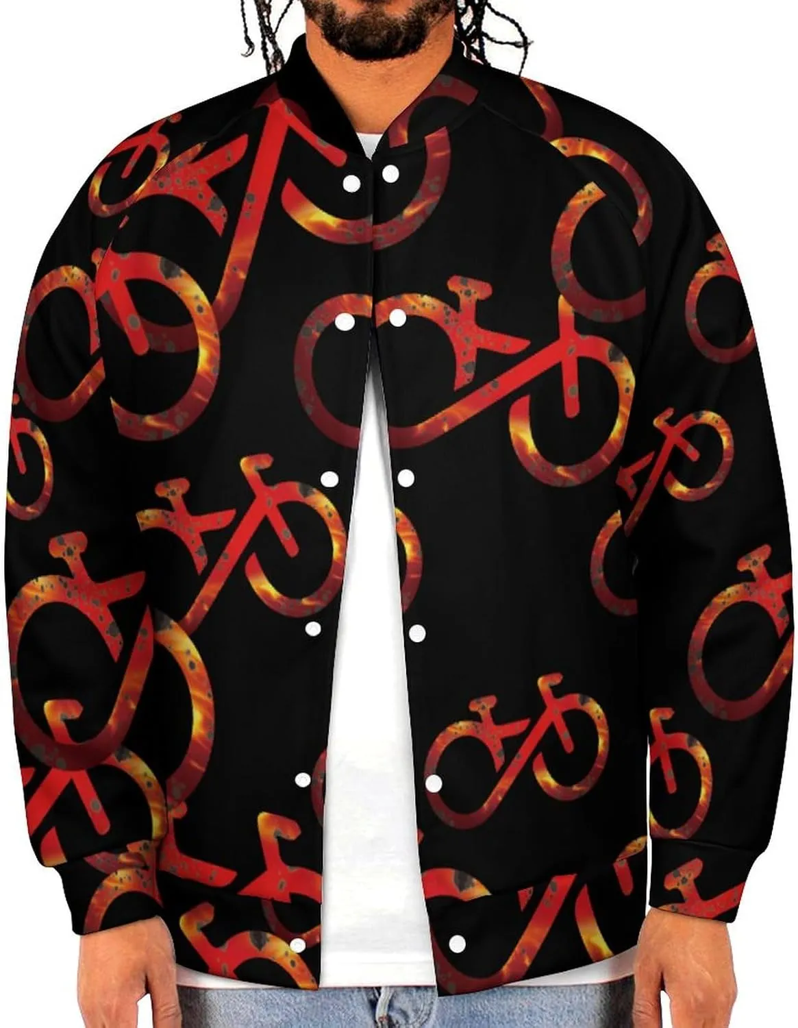 Got Dirt Bike Lightweight Men's Baseball Jackets Relaxed Fit Varsity Bomber Jacket Windbreaker Coat