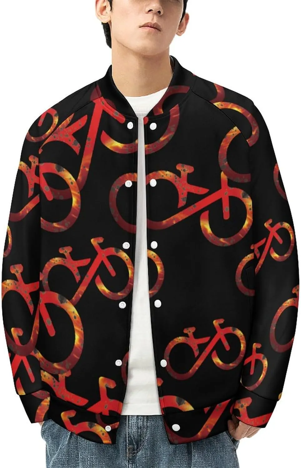 Got Dirt Bike Lightweight Men's Baseball Jackets Relaxed Fit Varsity Bomber Jacket Windbreaker Coat