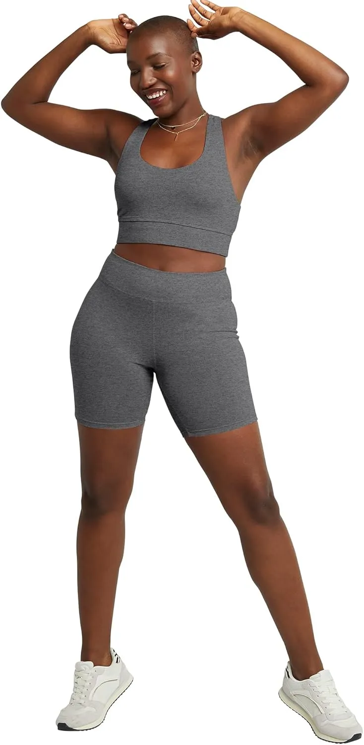 Hanes Women??s Stretch Jersey Bike Shorts, Women??s Cotton Sports Shorts, 7" Inseam