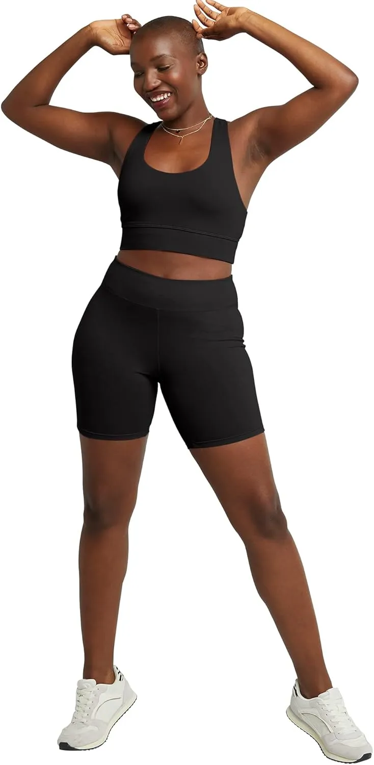 Hanes Women??s Stretch Jersey Bike Shorts, Women??s Cotton Sports Shorts, 7" Inseam