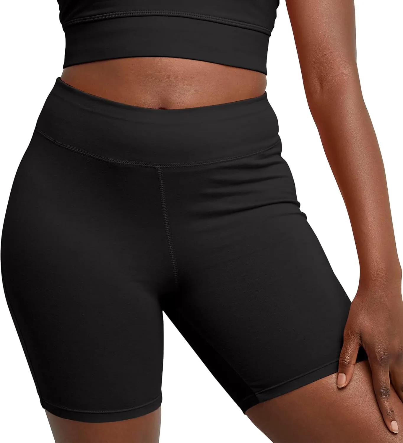 Hanes Women??s Stretch Jersey Bike Shorts, Women??s Cotton Sports Shorts, 7" Inseam