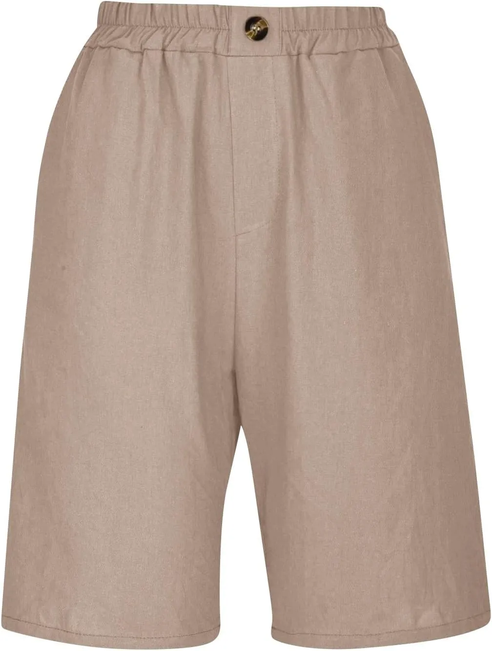 HAVUITYY Linen Shorts for Women Summer High Elastic Waisted Dressy Casual Bermuda Shorts Pleated Wide Leg Joggers Sweatpants