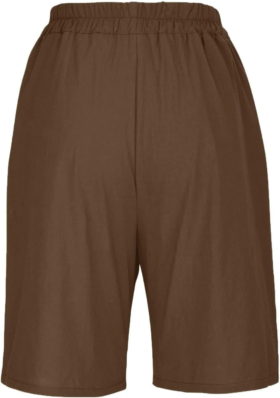 HAVUITYY Linen Shorts for Women Summer High Elastic Waisted Dressy Casual Bermuda Shorts Pleated Wide Leg Joggers Sweatpants