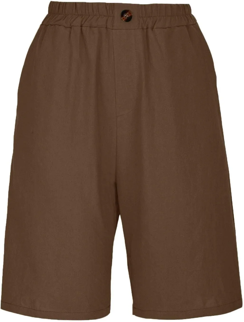 HAVUITYY Linen Shorts for Women Summer High Elastic Waisted Dressy Casual Bermuda Shorts Pleated Wide Leg Joggers Sweatpants
