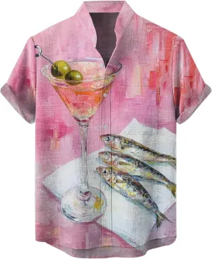 Hawaiian Shirt for Men Collar Shirt Short Sleeve Casual Shirts Down Shirt for Men Beach Vacation Outfits Cruise
