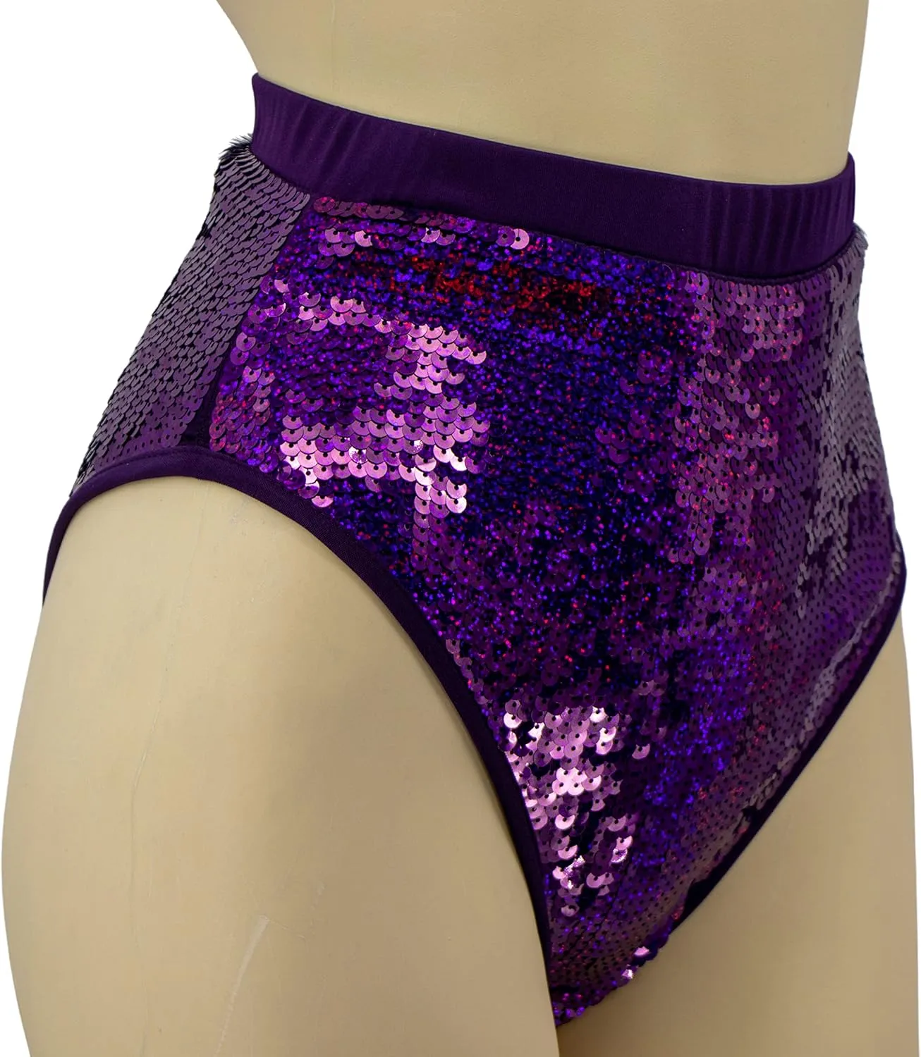 High-Waisted Sequin Rave Booty Shorts