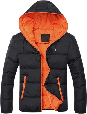 hlysgo Men'S Fall Fashion Down Jacket Lightweight Quilted Fashion Hooded Ouotdoor Padded Down Jackets & Coats