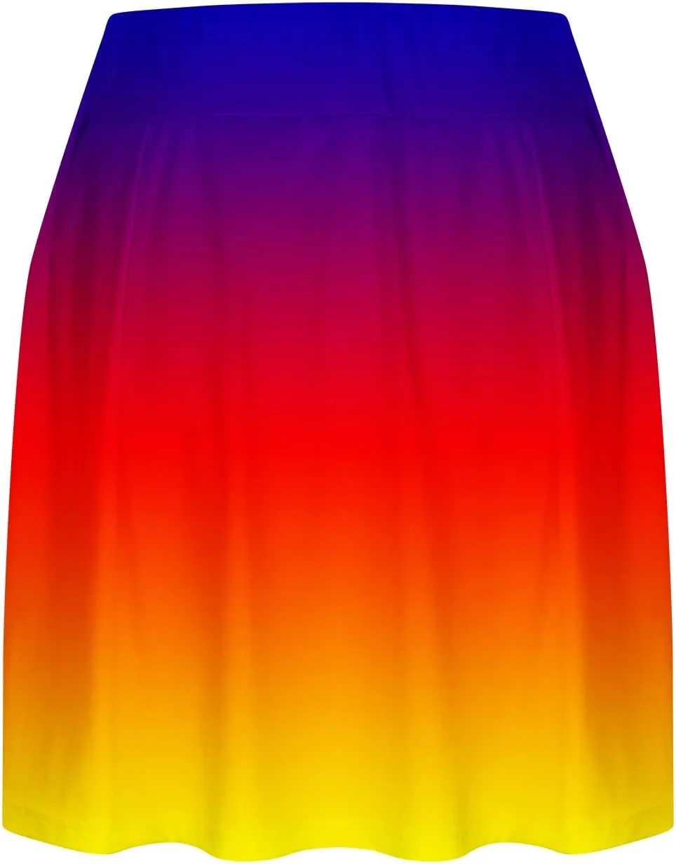 hlysgo Women Tennis Skorts 2025 Summer Athletic Shorts High Waisted Flowy Shorts Trendy Gradient Print Sport Workout Shorts