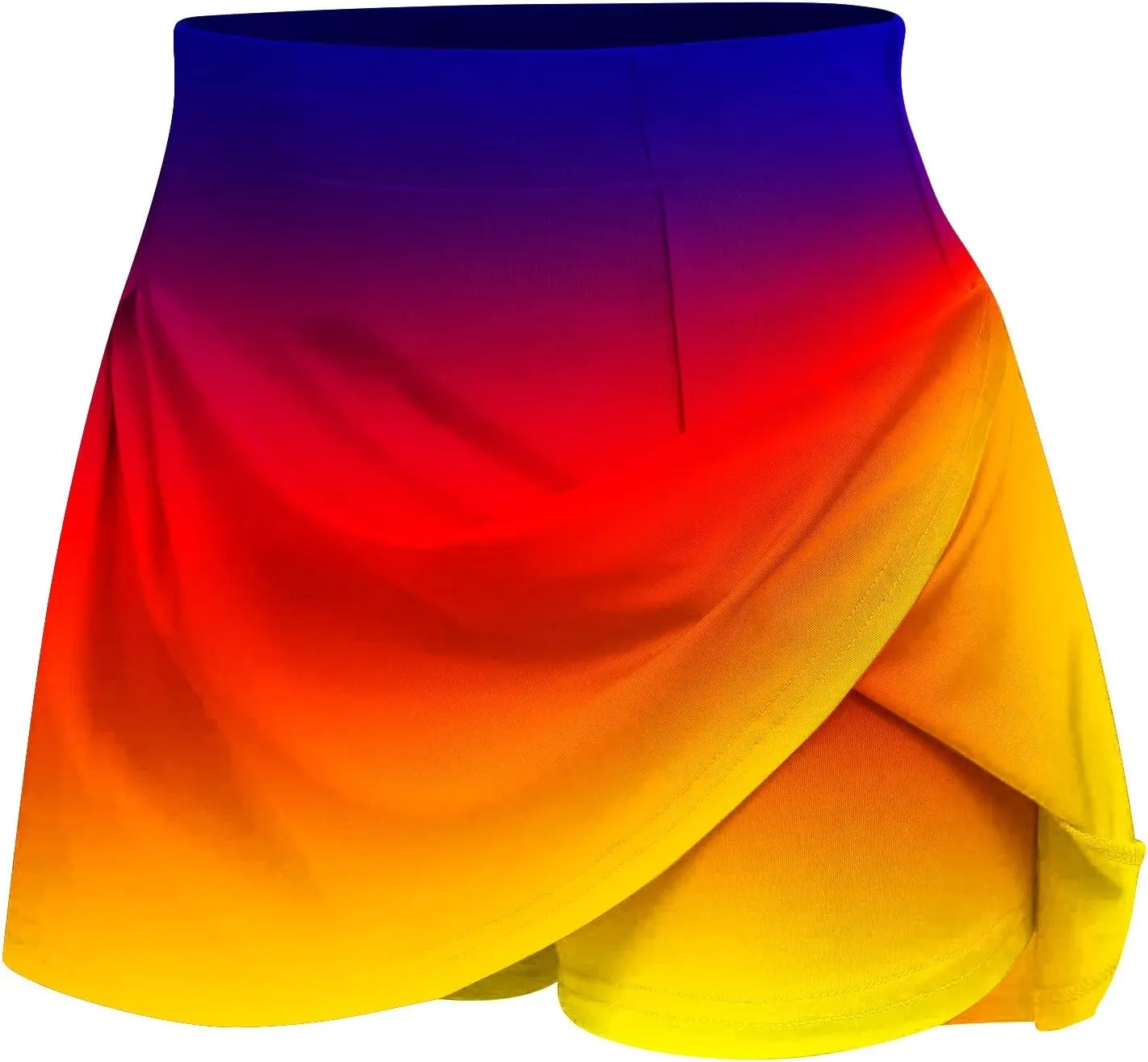 hlysgo Women Tennis Skorts 2025 Summer Athletic Shorts High Waisted Flowy Shorts Trendy Gradient Print Sport Workout Shorts