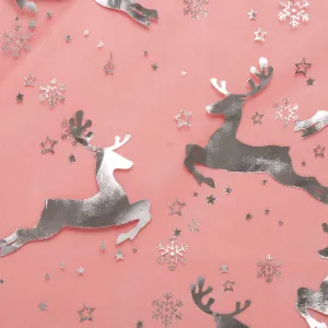 Holiday Organza Foil - Reindeer - Red