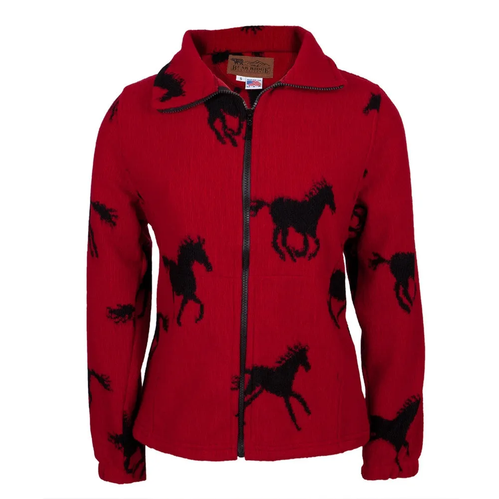 Horses Running All-Over Women's Wool Jacket