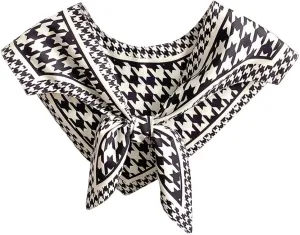 Houndstooth Scarf Polka Dot Scarf For Women Floral Shawl Wrap Detachable Collar Simulation Silk Scarf Shawl Wrap